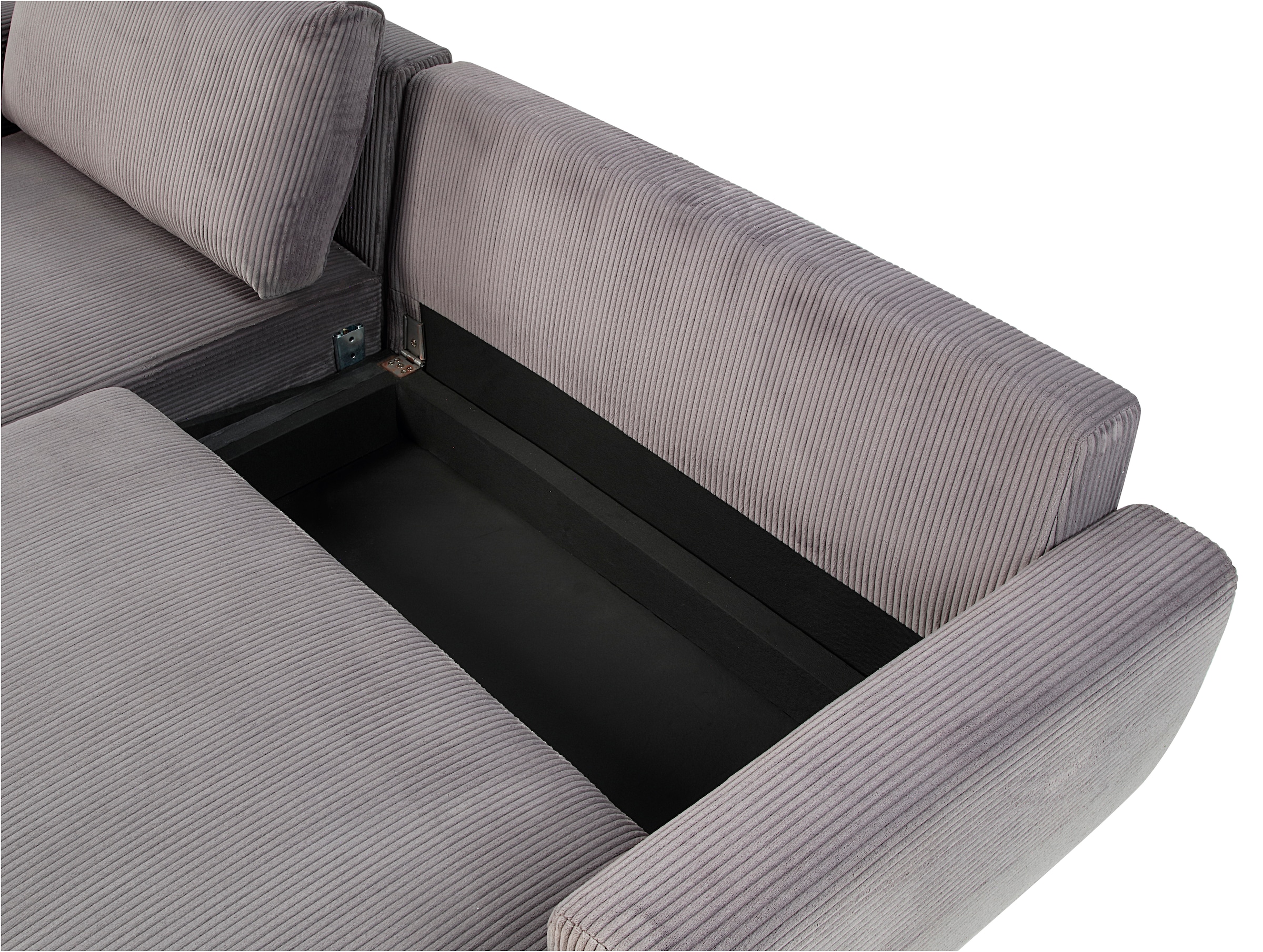 ATLANTIC home collection Ecksofa »Leonid L-Form« mit Schlaffunktion und Bettkasten