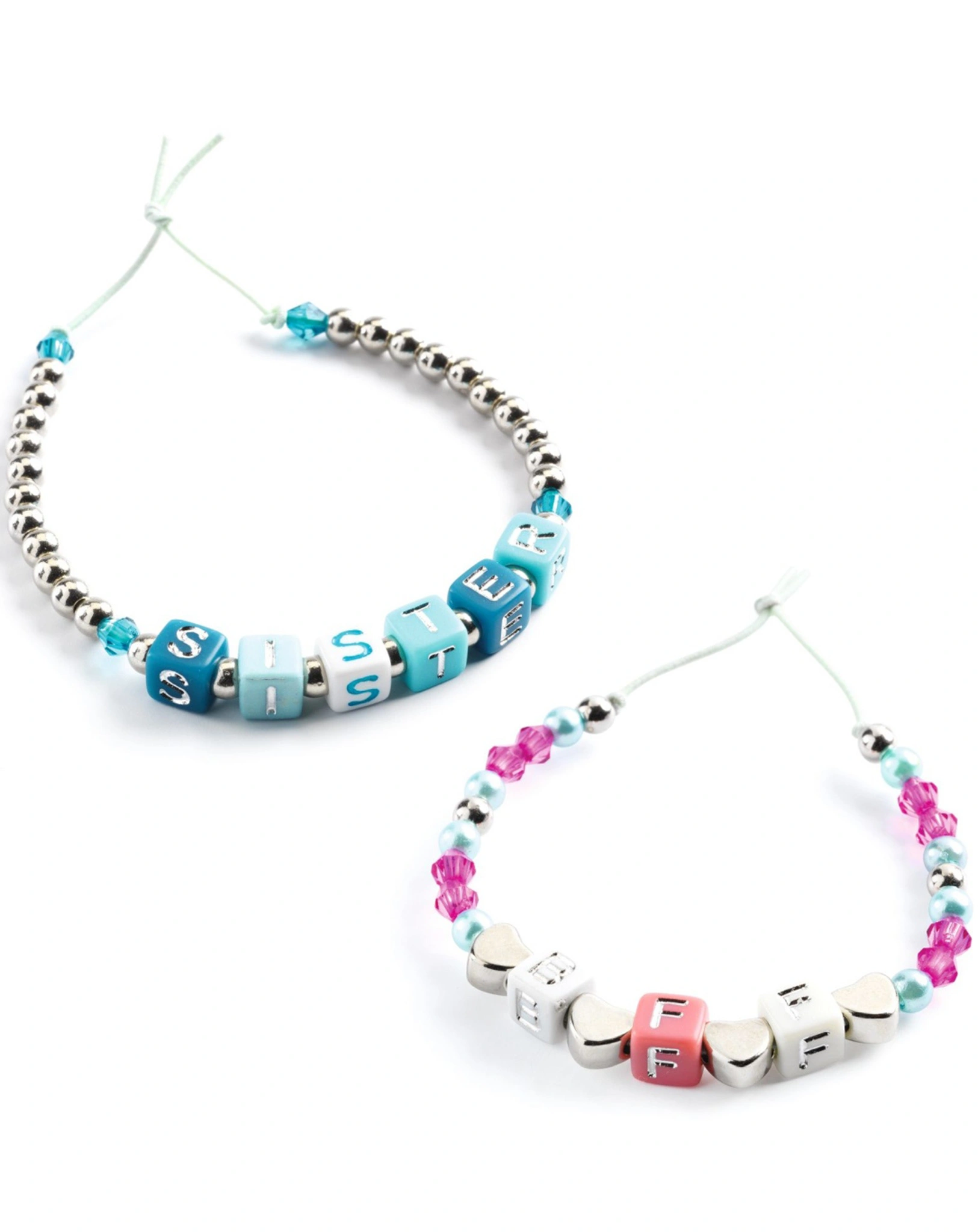 Schmuck-Bastelset BUCHSTABENPERLEN SILBER