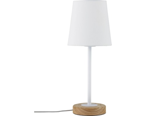 Tafellamp, 1-lichts, H 40 cm, Neordic Stellan, hout/wit