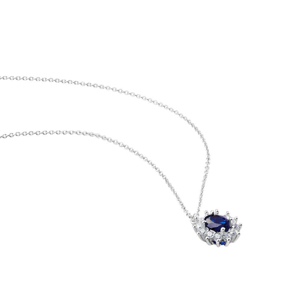Collier Perez Argent Blanc Oxyde De Zirconium