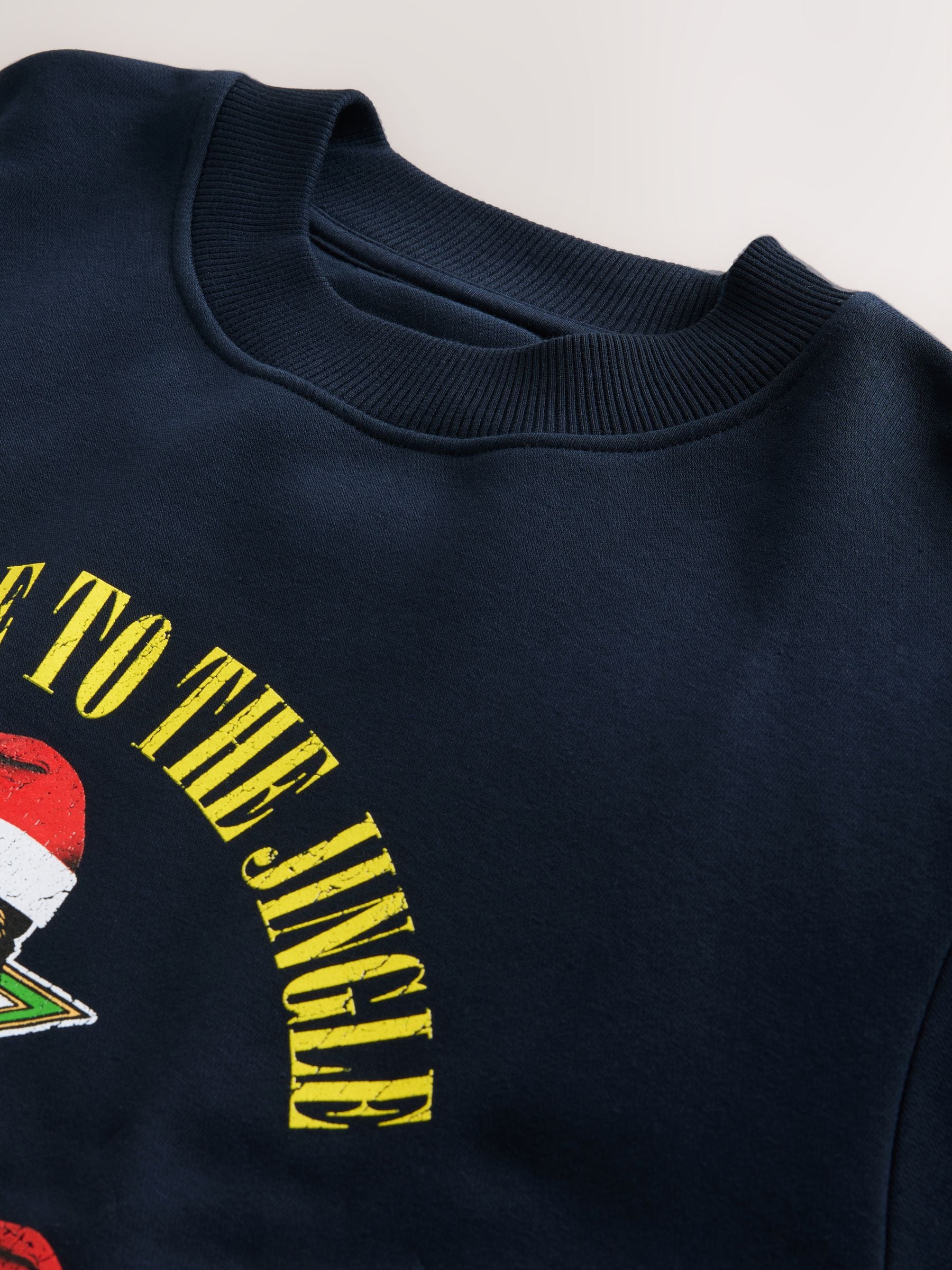 Donkerblauw - Guns N' Roses Christmas License sweatshirt met ronde hals
