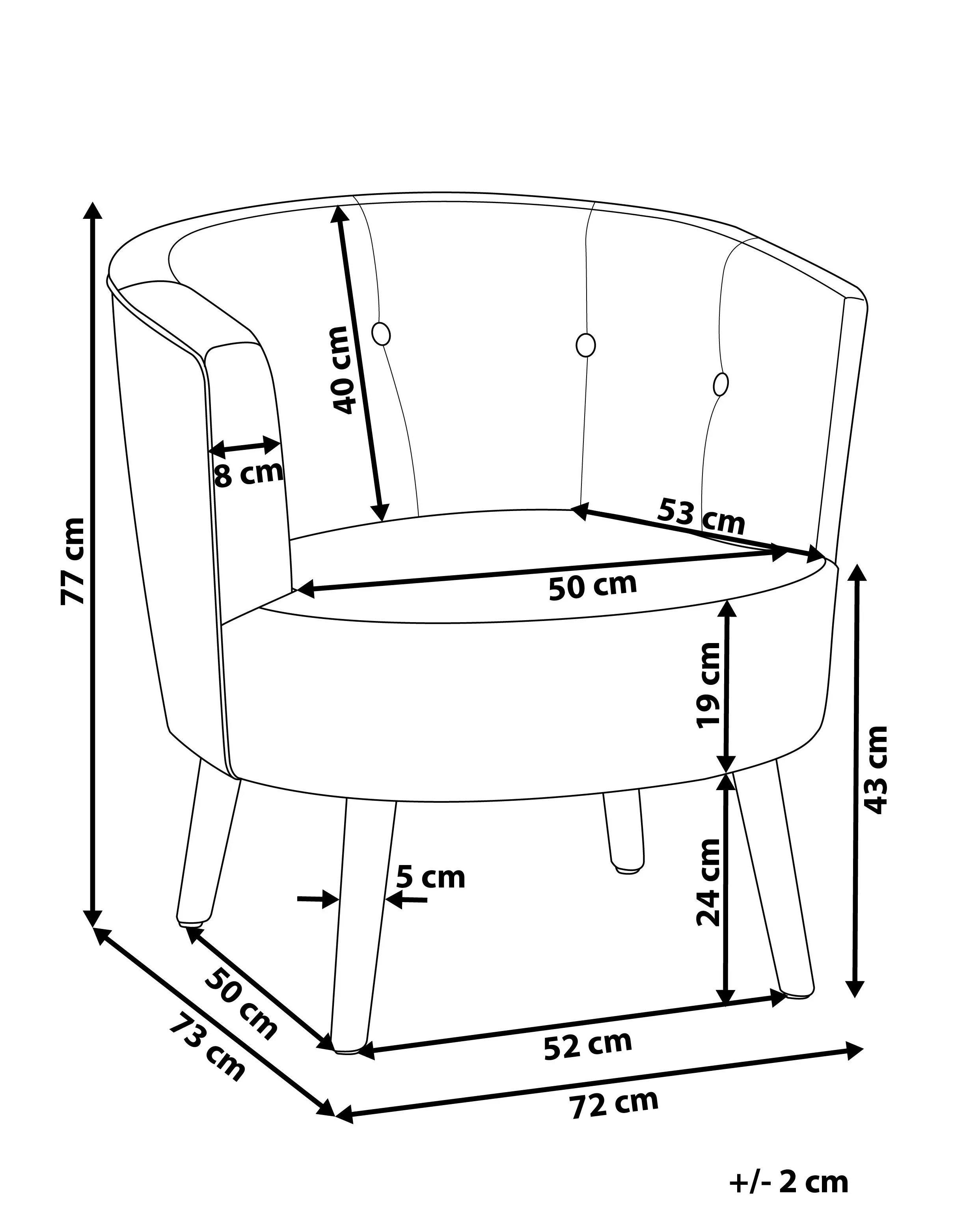 Fauteuil ODENZEN Stof Gebroken wit