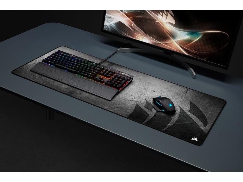 Corsair Gaming-Mausmatte MM350 PRO Extended XL Grau/Schwarz Spritzwassergeschütztes Premium-Gaming-Mauspad aus Stoff im XL-Format