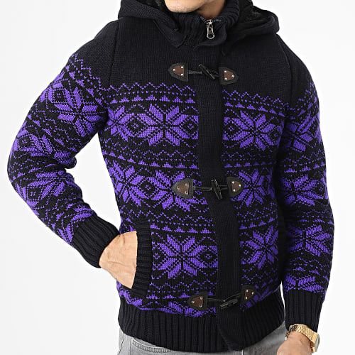 Gilet Capuche 3001 Bleu Marine Violet