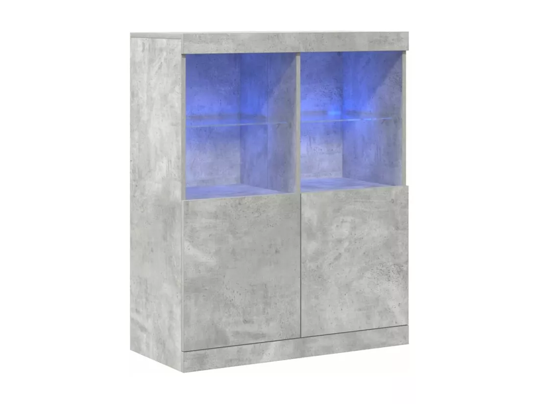 Buffet gris béton 81x37x100 cm bois d'ingénierie