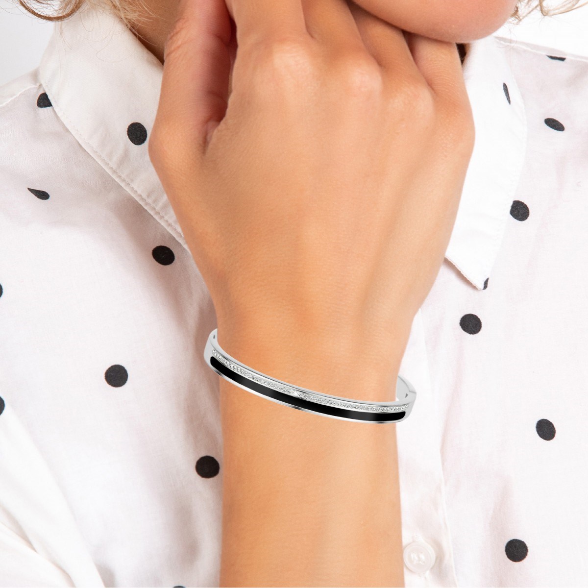 Bracelet émail SC Crystal orné de Cristaux scintillants