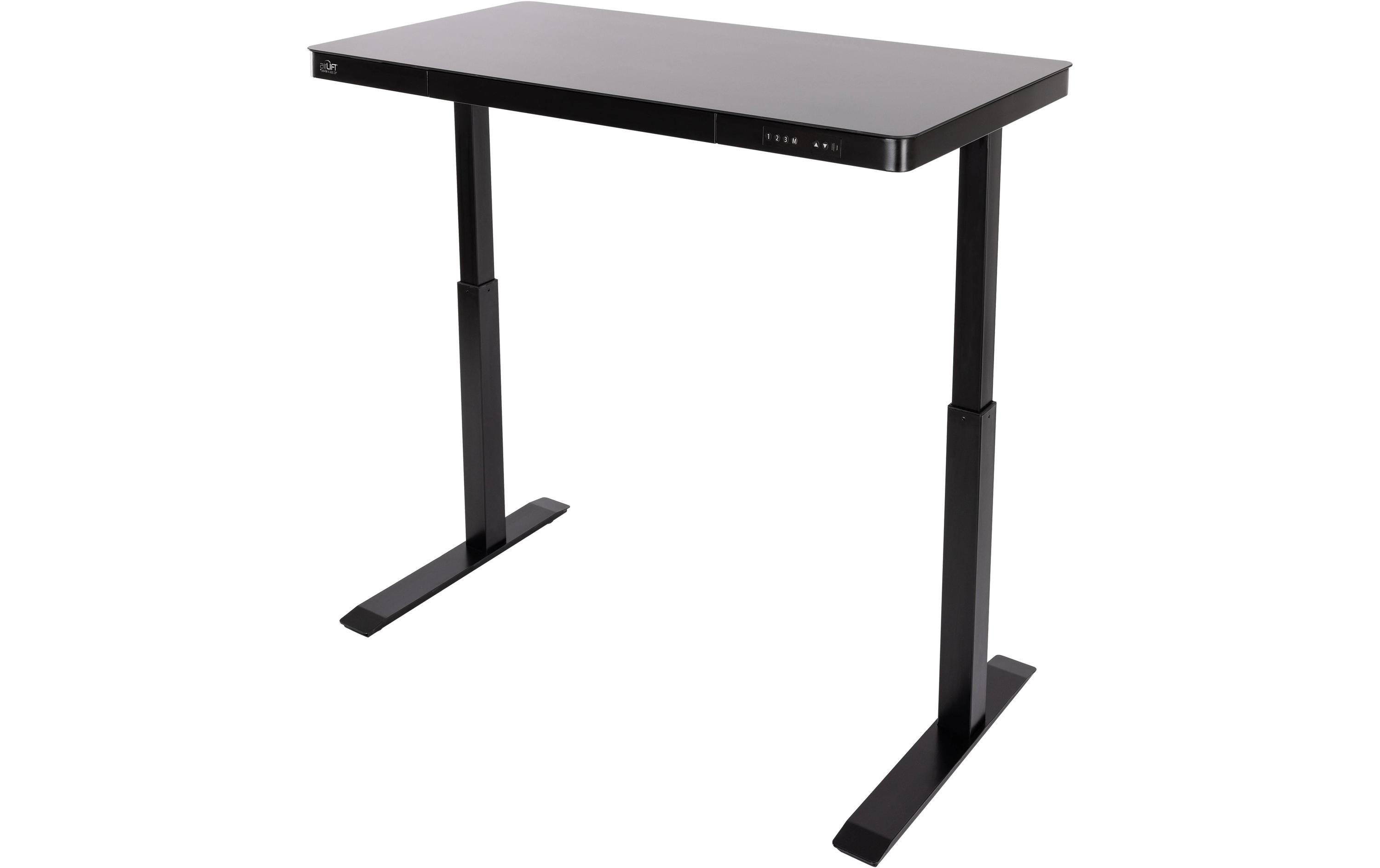 Stehtisch Airlift 1.2 x 0.6 m, Schwarz<br>Tischgestell mit Glasplatte