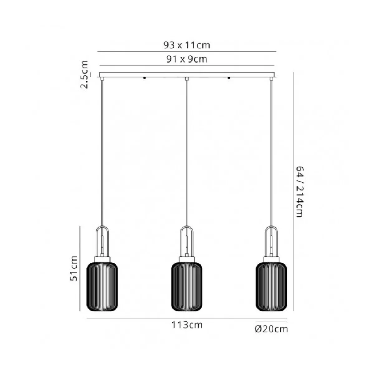 Luminaire Center Suspension 3 ampoules Cuivre,opale