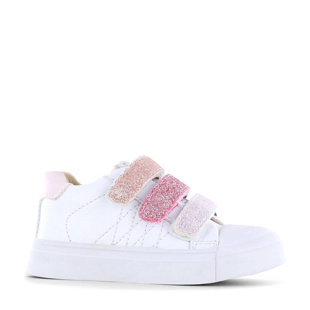 Shoesme leren sneakers wit/roze