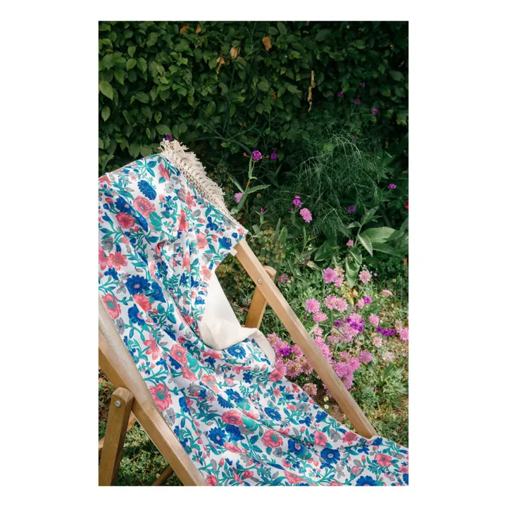 Louise Misha Serviette de plage Lana en coton bio | Bleu azur