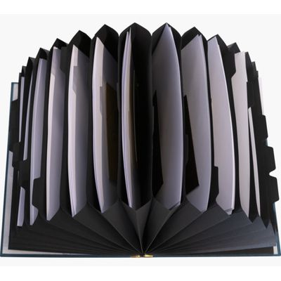 Exacompta OfficeByMe - Trieur extensible 18 compartiments A4 - fermeture à ruban - bleu canard