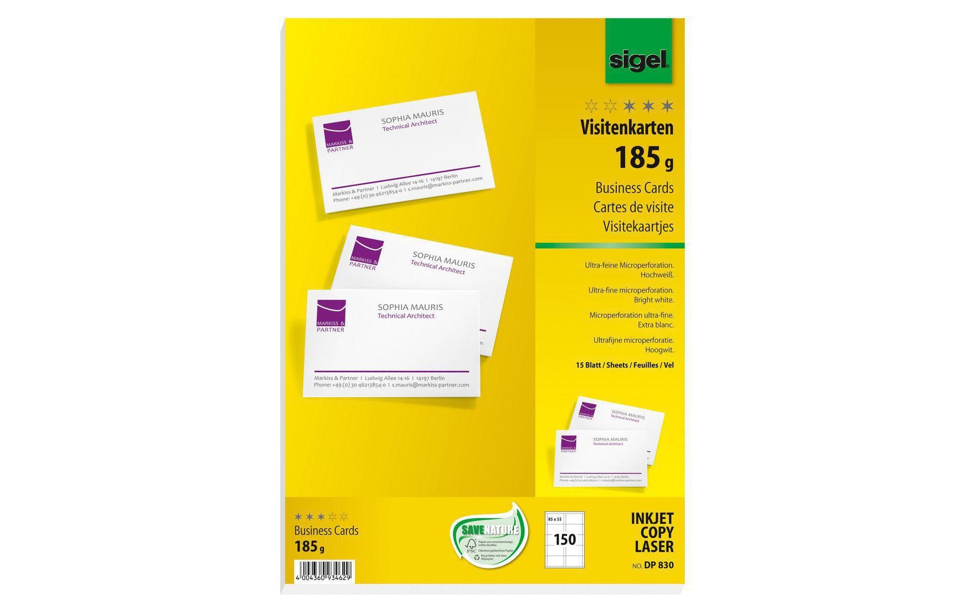 Visitenkarten-Etiketten 3C Weiss, 150 StückVisitenkarten