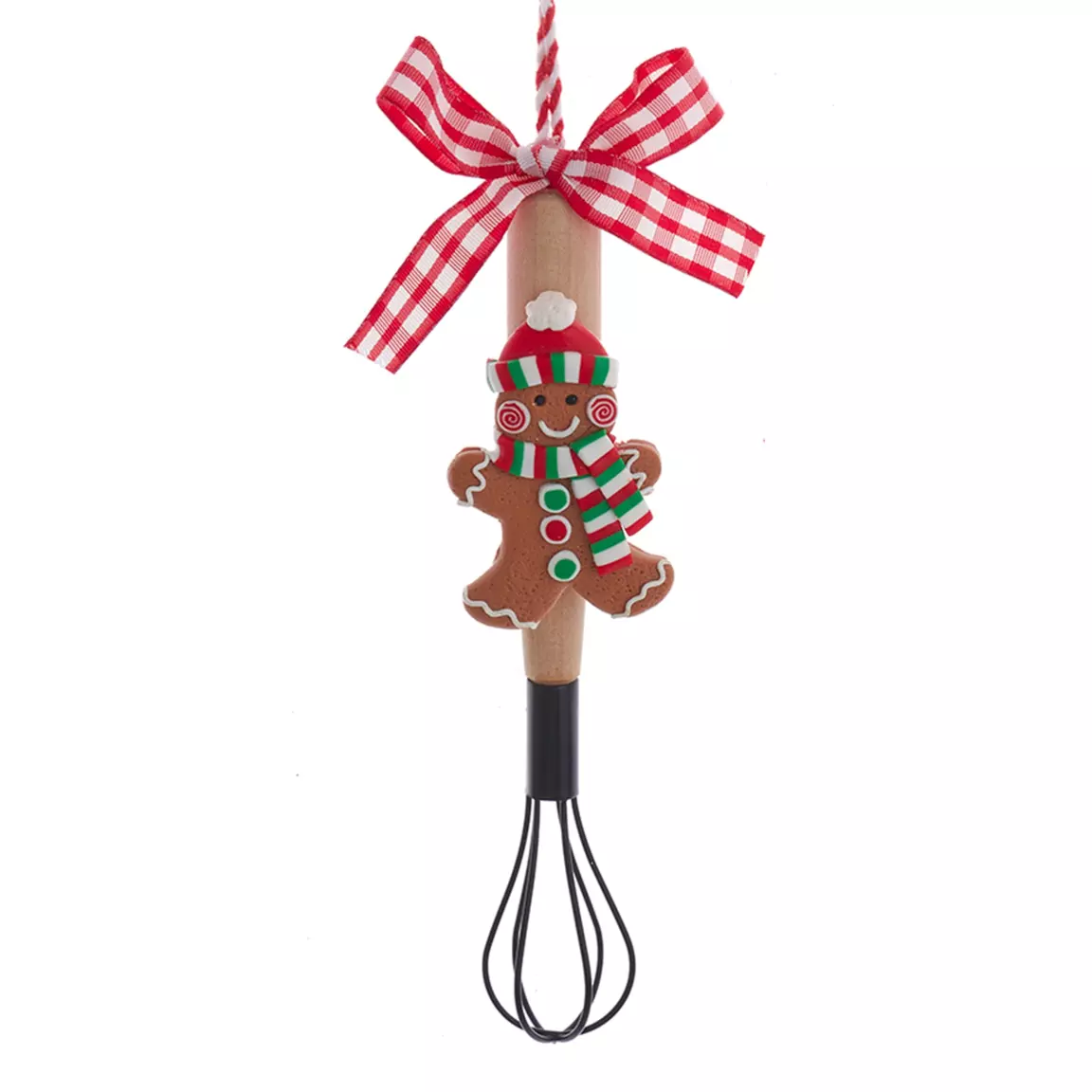 Pain d'épices à suspendre (H12 cm) Fouet de Noël Rouge