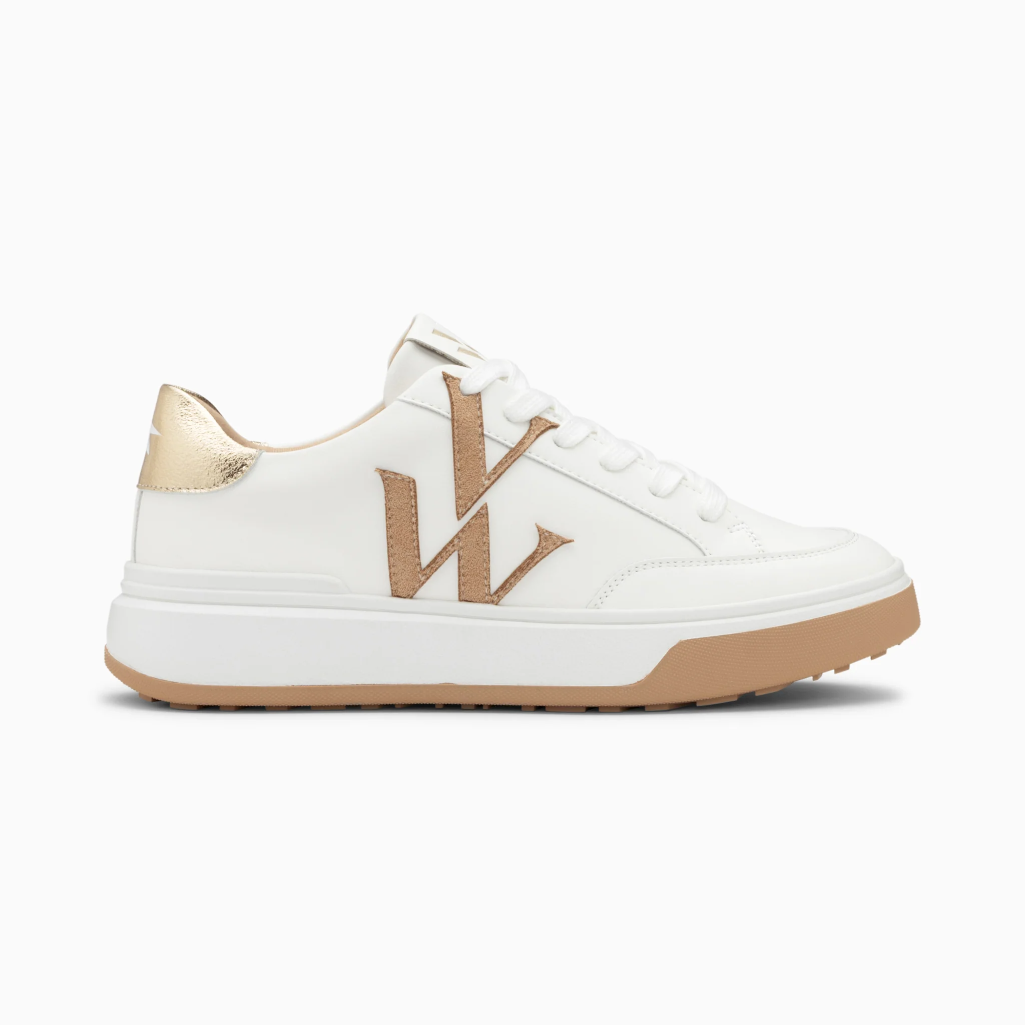 Sneakers-Baskets monogramme Candice blanc et beige