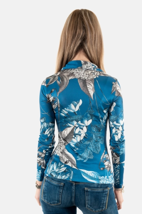 chemisier guess jeans shirrednap mila p7mf phantom flora print