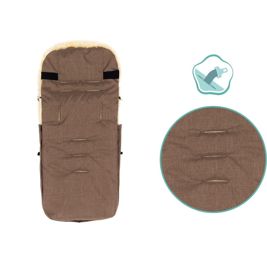 fillikid Winterfußsack Bernina Lammfell braun melange