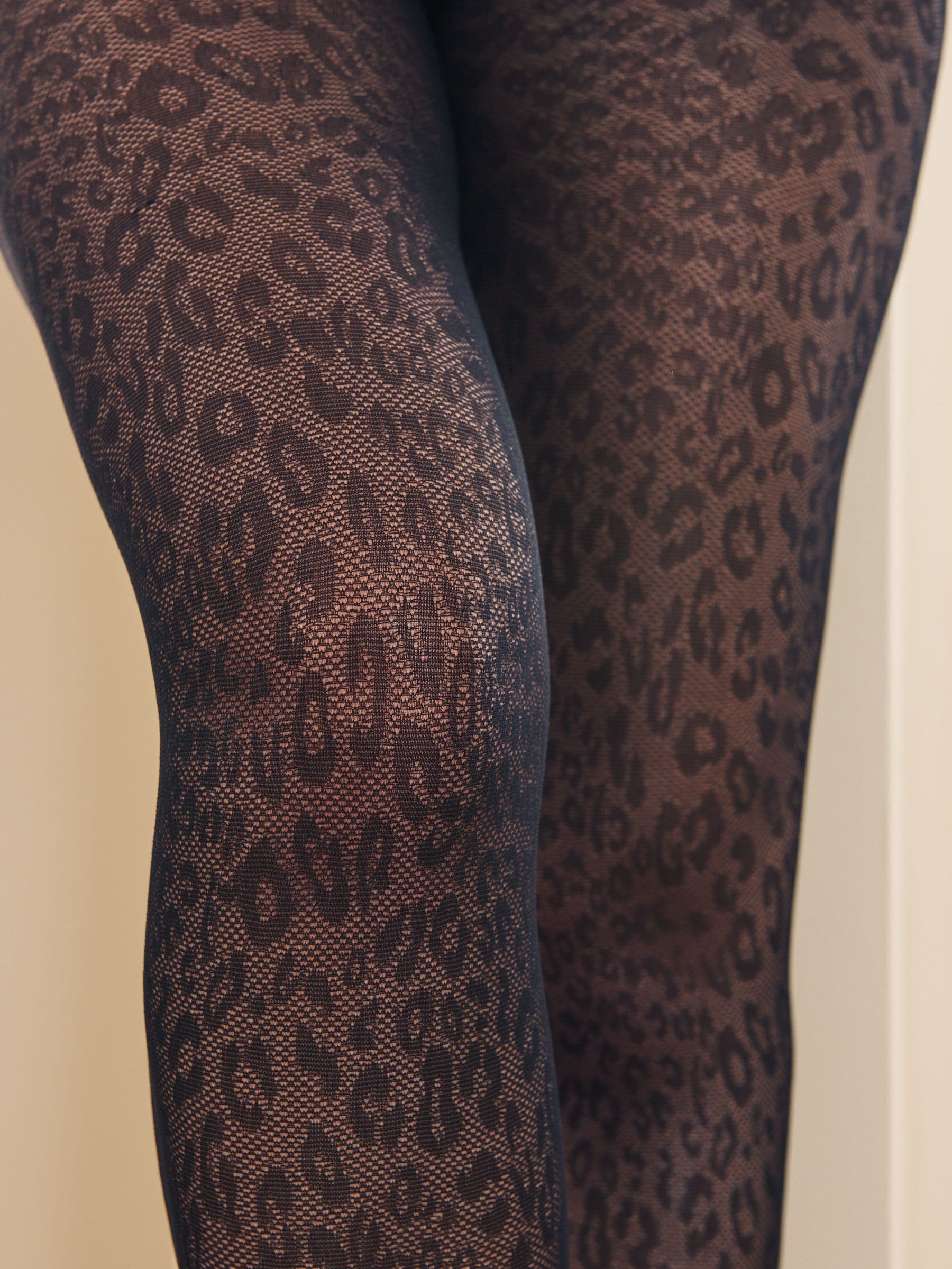 Zwart met dierenprint - 1 Panty's met patroon