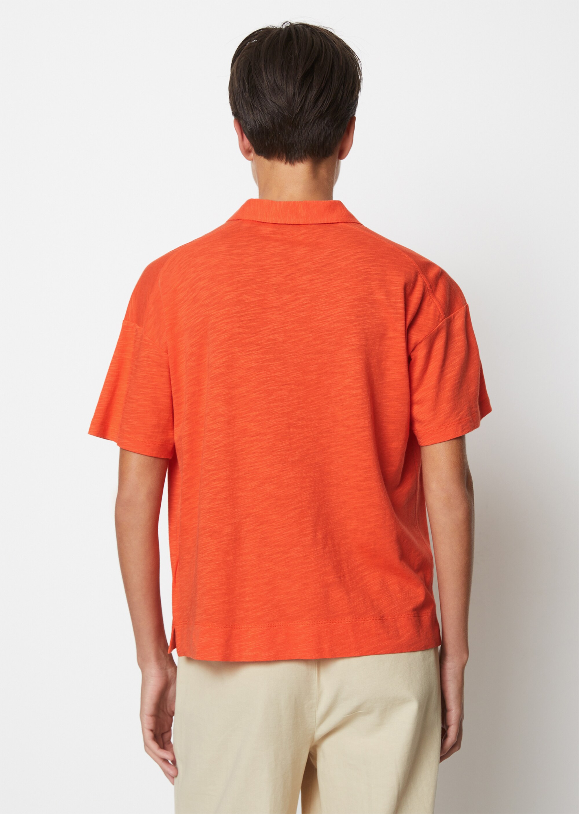 Polo-T-Shirt regularaus Organic Cotton-Viskose-Mix