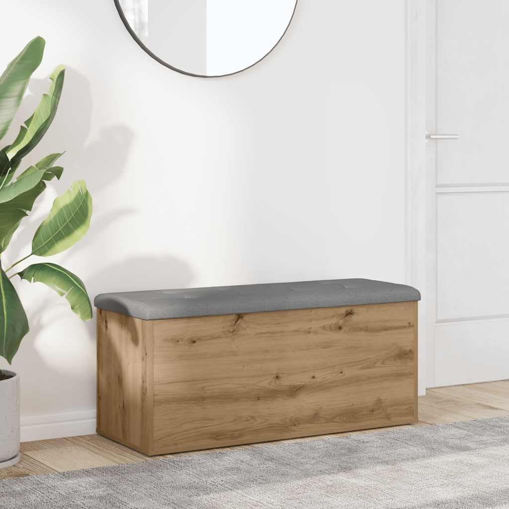 vidaXL Sitzbank mit Stauraum Artisan-Eiche 102x42x45 cm Holzwerkstoff