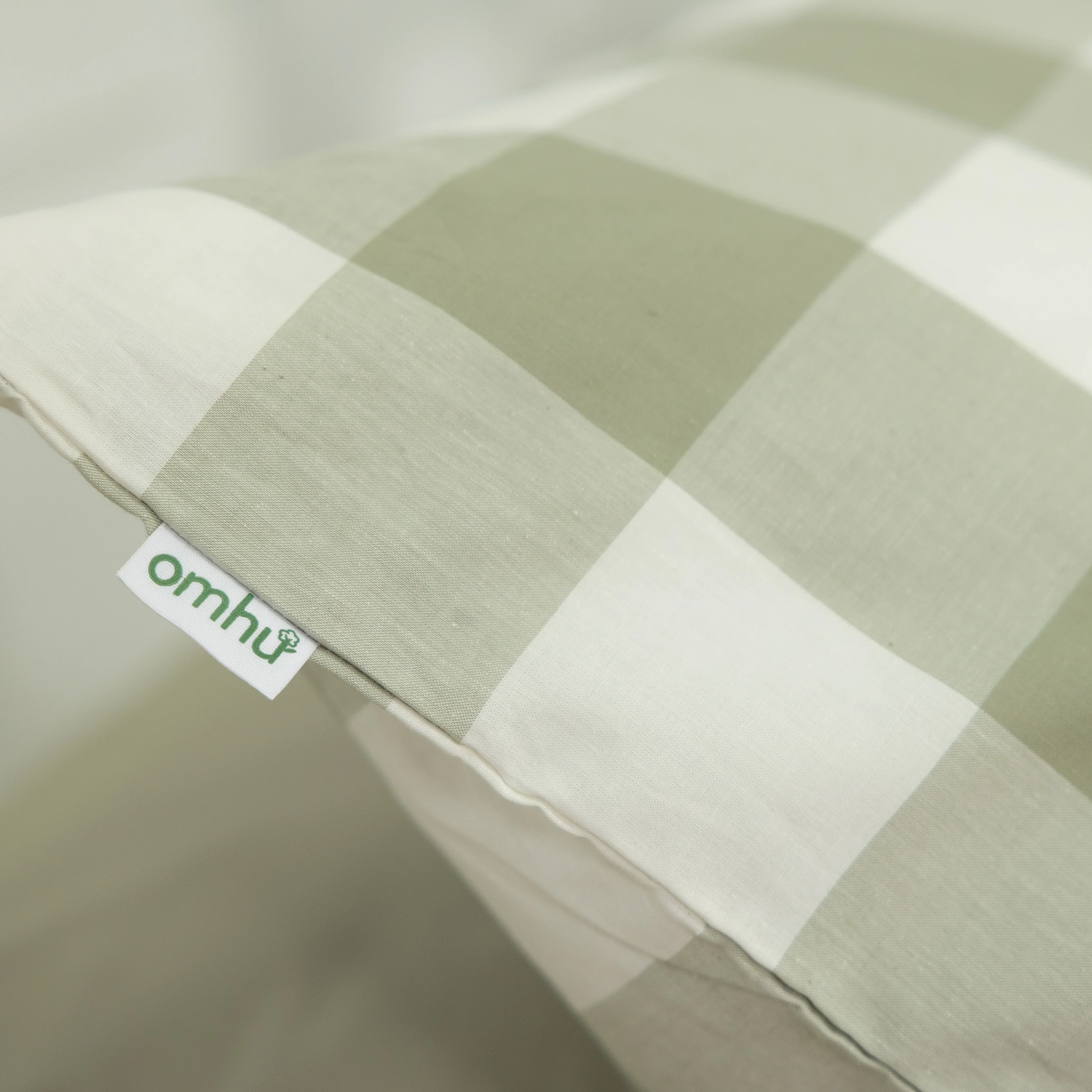 Omhu  Blok Tern sengetøj - Dusty Green