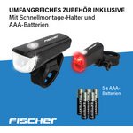 Kit d'éclairage LED pour vélo, à piles, 20 lux
