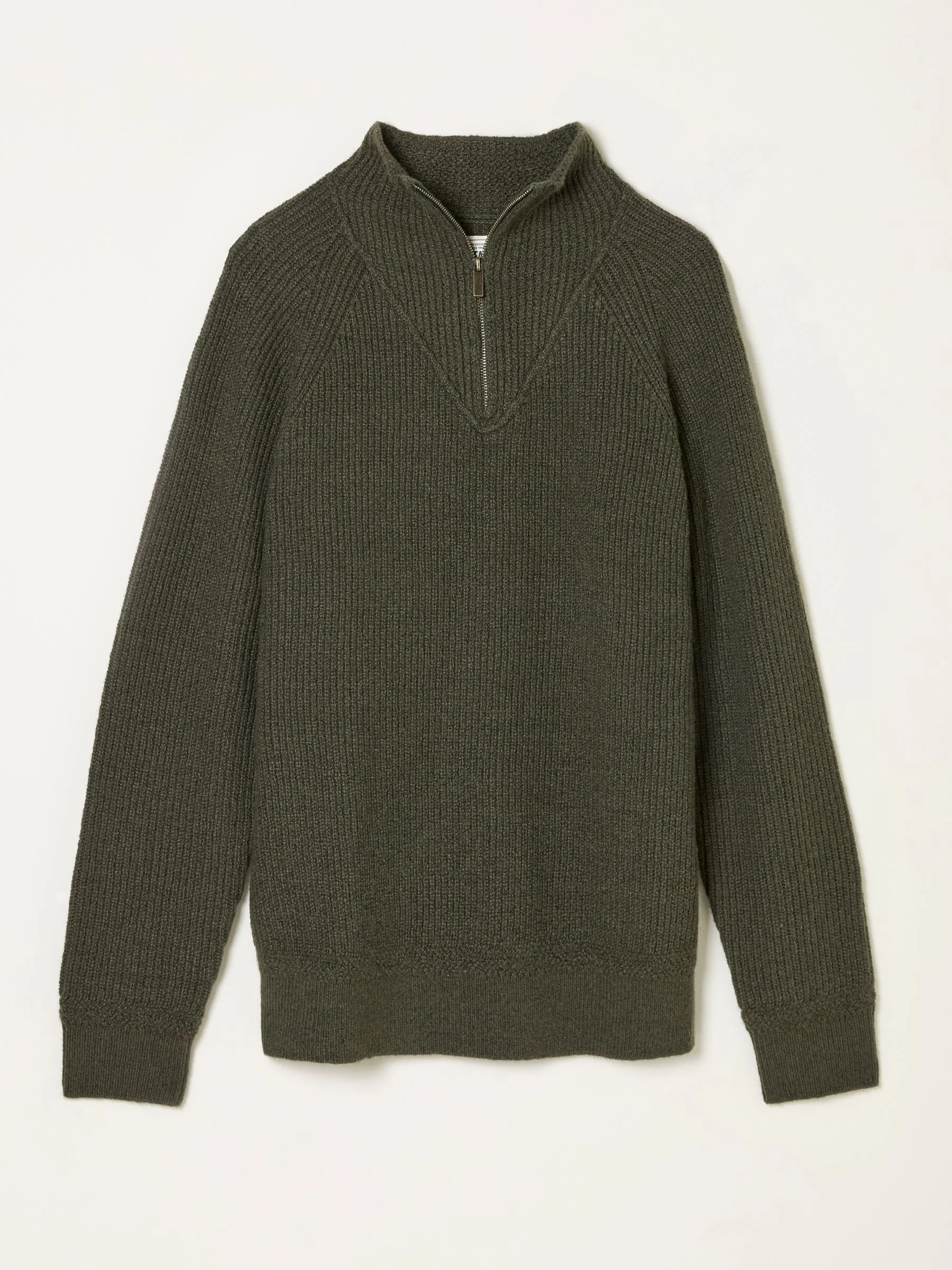 Kakigroen - FatFace Half Zip Neck Knitted Jumper