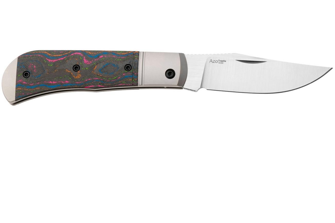 Kizer Trestle KI3761A2 Hand Brushed M390, Titanium Camo 80's Carbonfiber Inlay, zakmes, Azo design