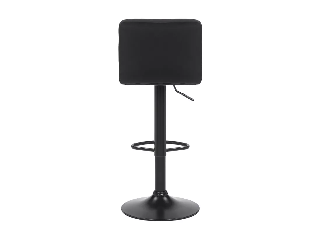 Lot de 2 Tabouret de bar - Velours & Métal noir mat - Noir - Feni