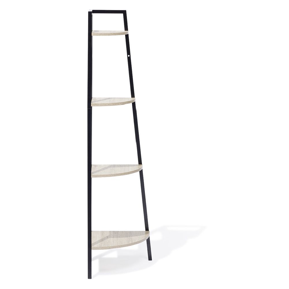 Étagère d'angle New York 4 niveaux métal et bois - 35x35xH135cm