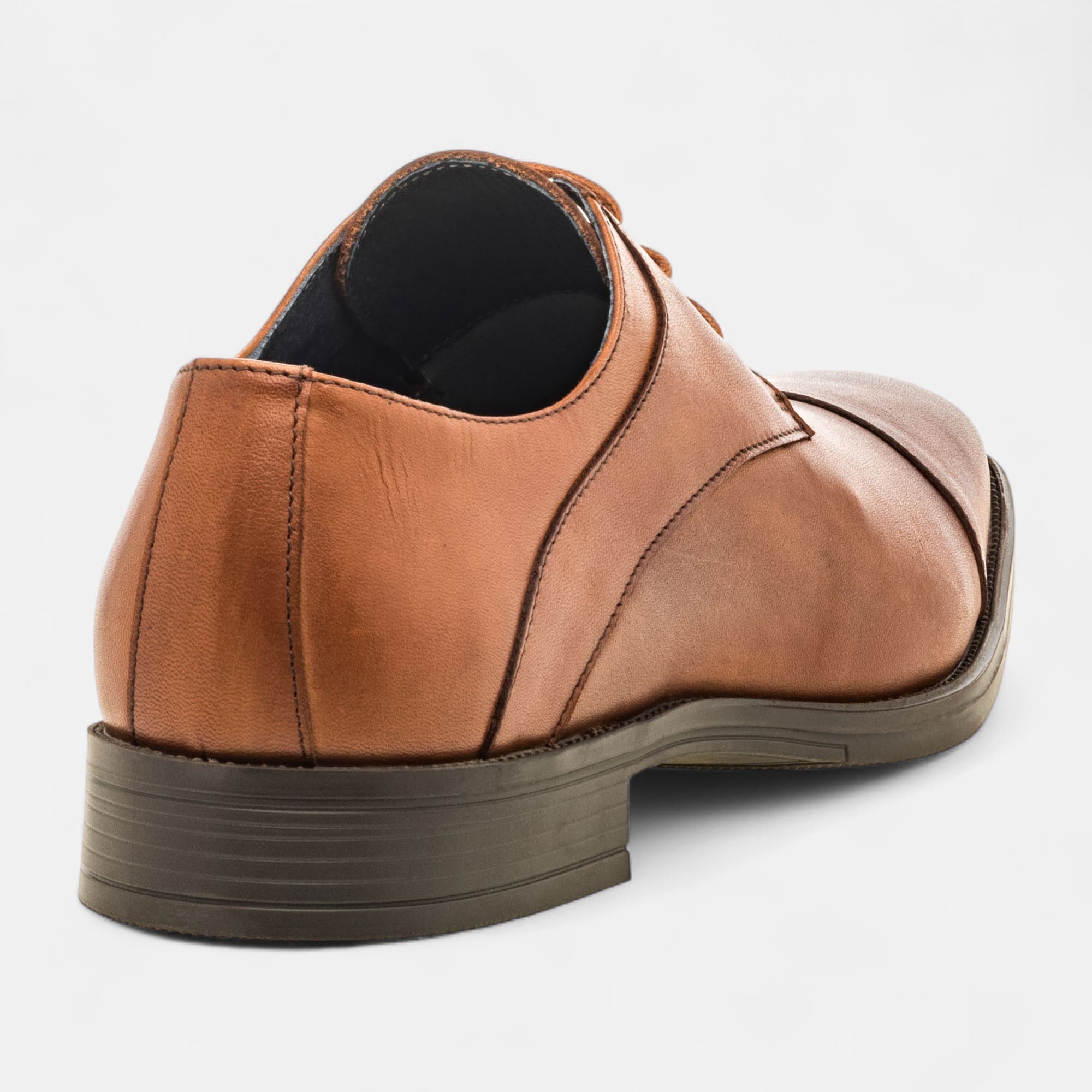 Derbies Homme en cuir cognac