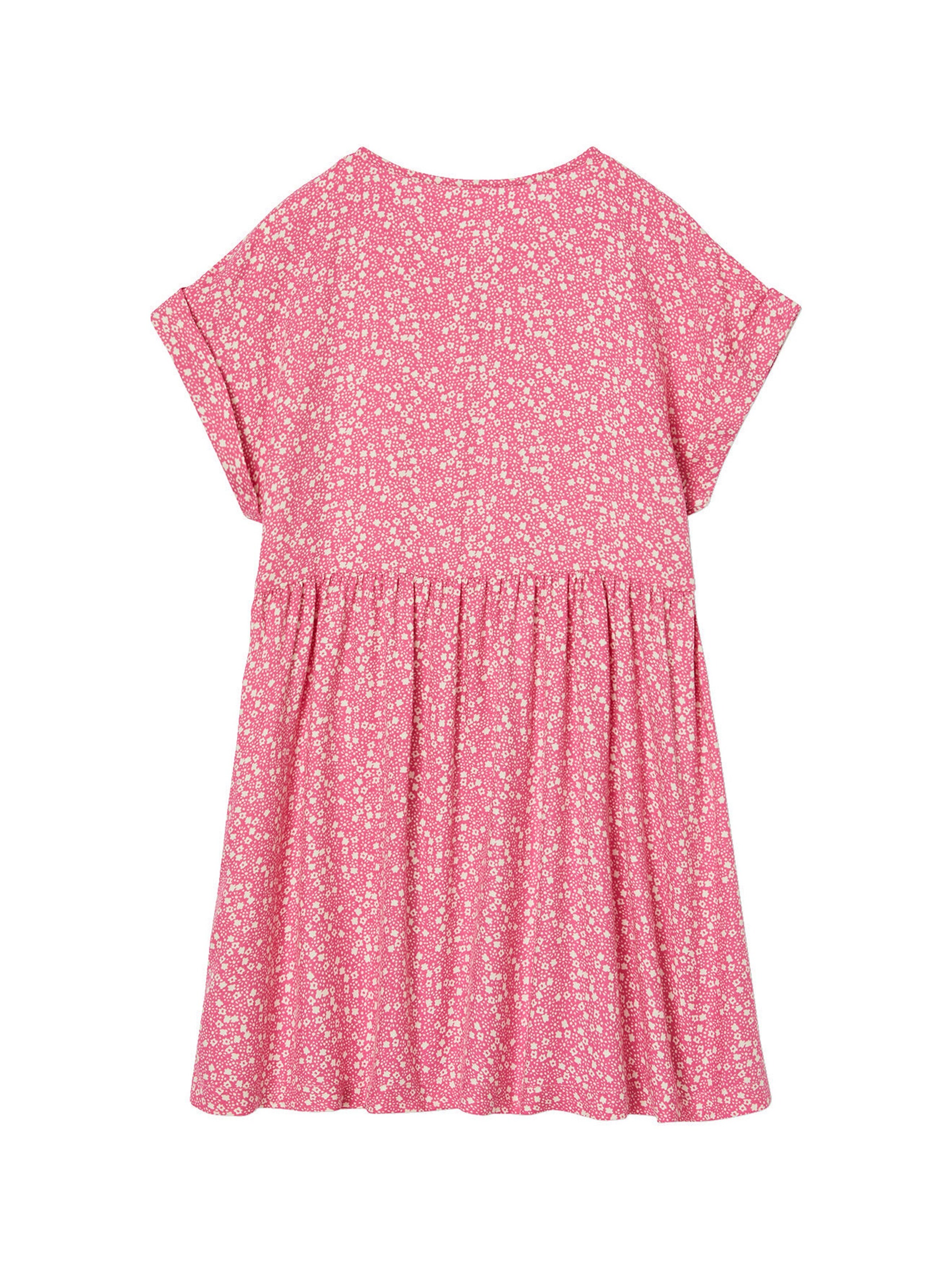 Vertbaudet Mädchen Blumenkleid mit Knöpfen blush