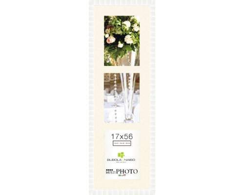 Houten fotolijst BASIC wit 17x56 cm 3 foto's 10x15 cm