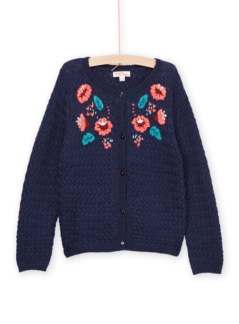 Cardigan à broderie fleurs