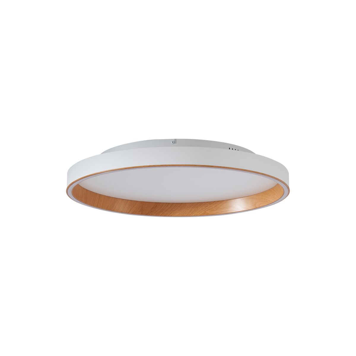 Design plafondlamp wit met hout 60cm incl. LED 3-way switch - Ingo