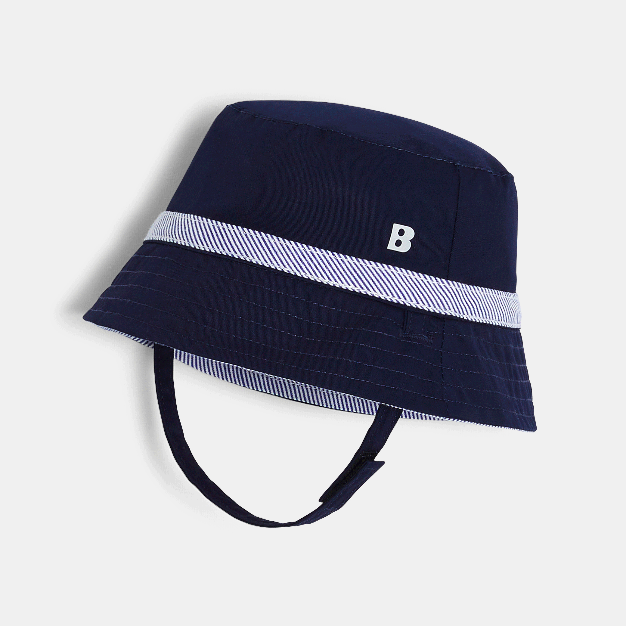 Bob uni à bande rayée réversible bleu bébé garçon Bleu