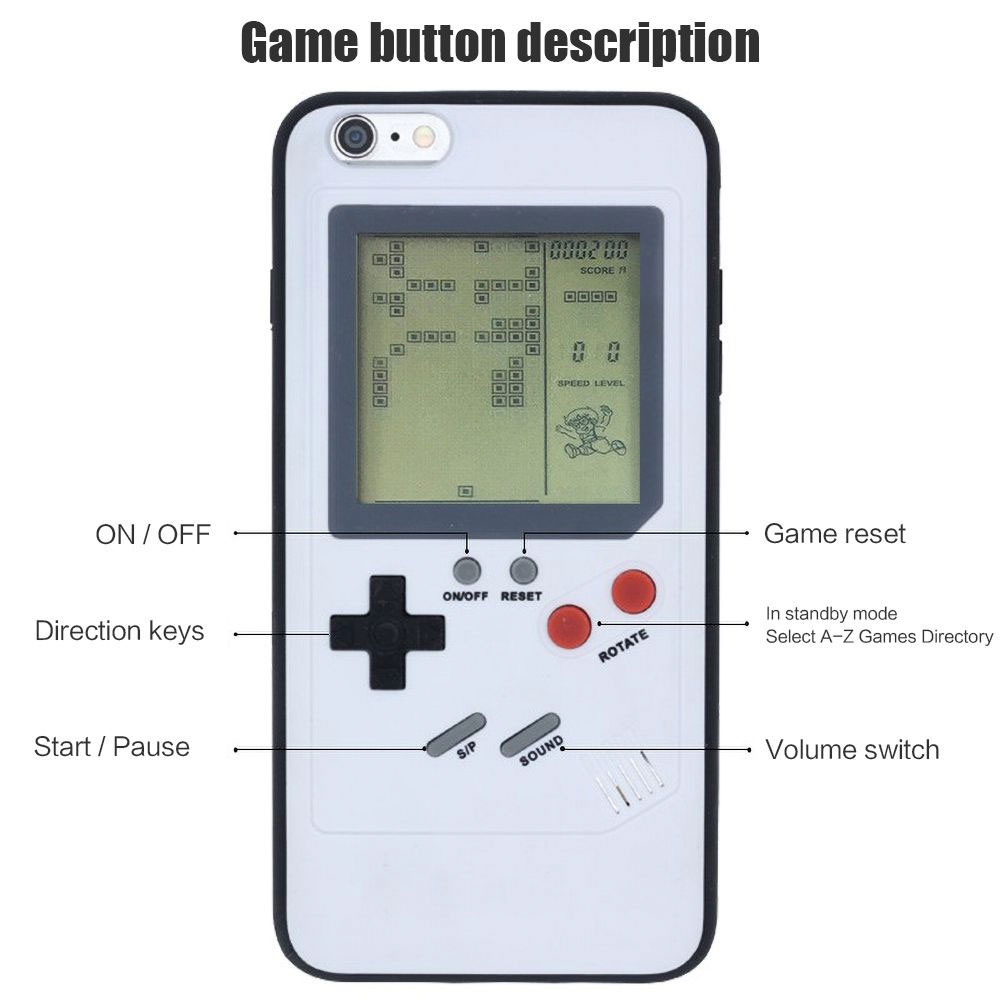 iPhone SE (2022/2020) / 8 / 7 Hardcase Hülle mit integrierter Spiele-Konsole und verschiedenen Retro-Spielen - Weiss