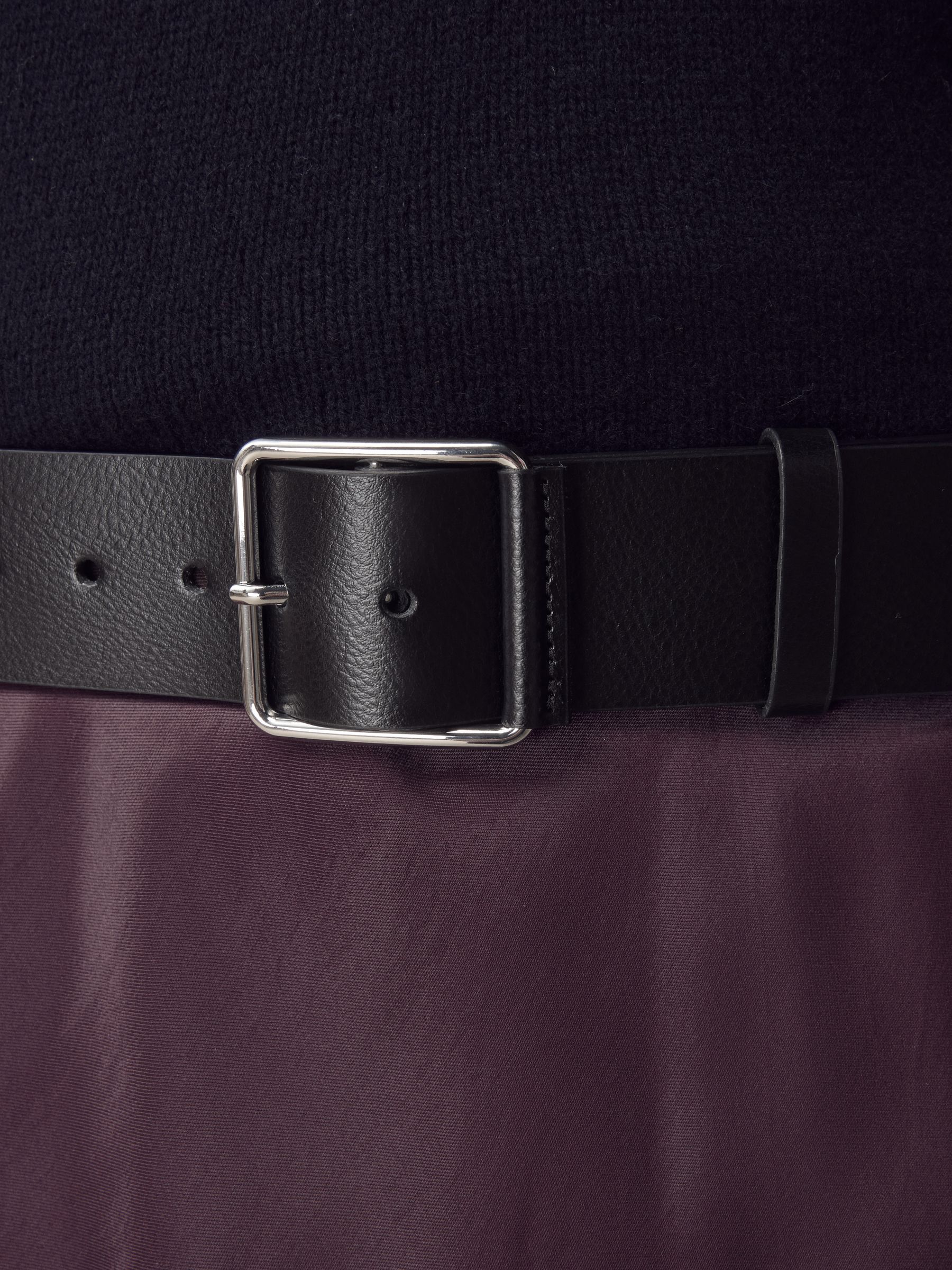 Zwart - N. Premium brede leren riem, Made in Italy