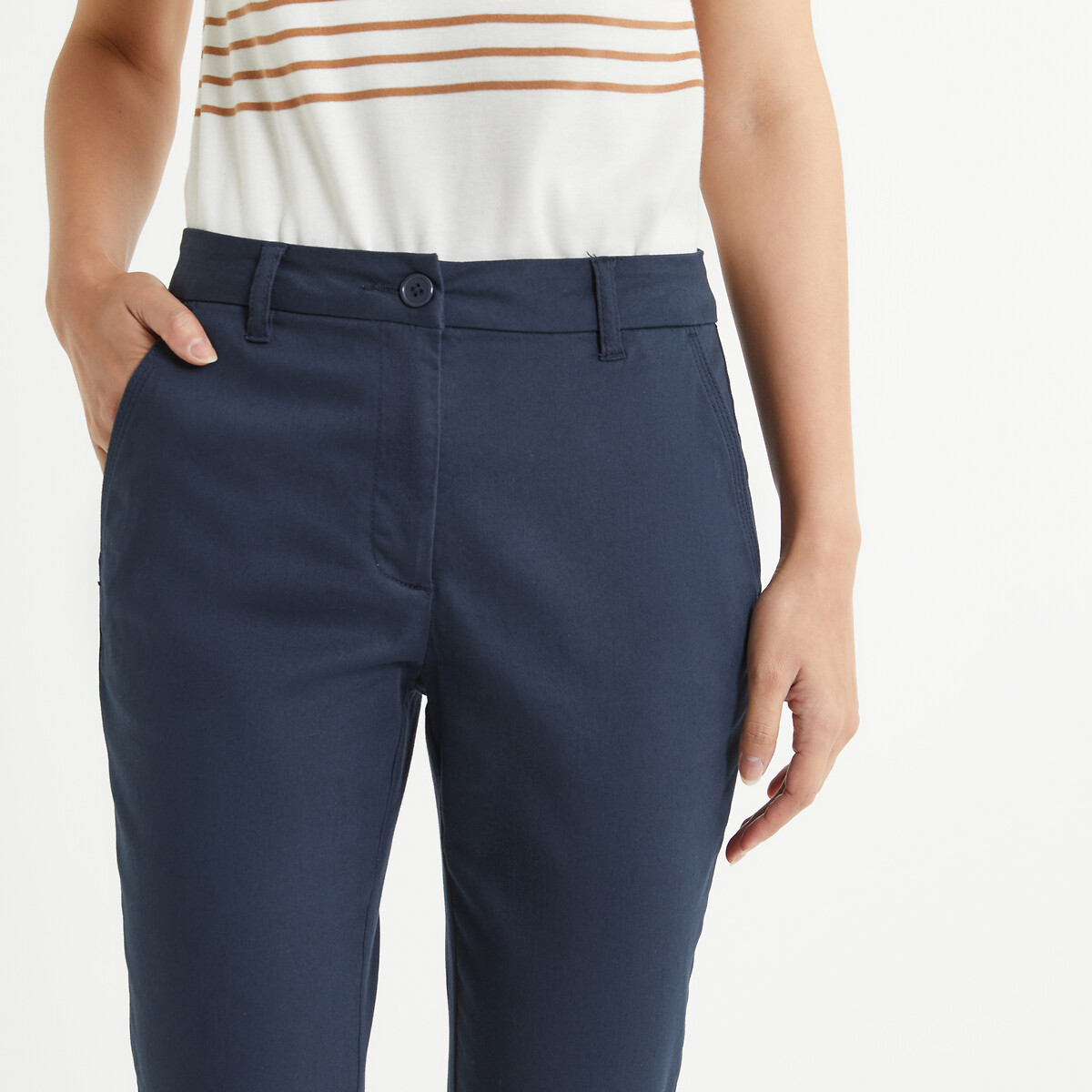 ANNE WEYBURN<br>Calça chino direita, esticar keperstof
