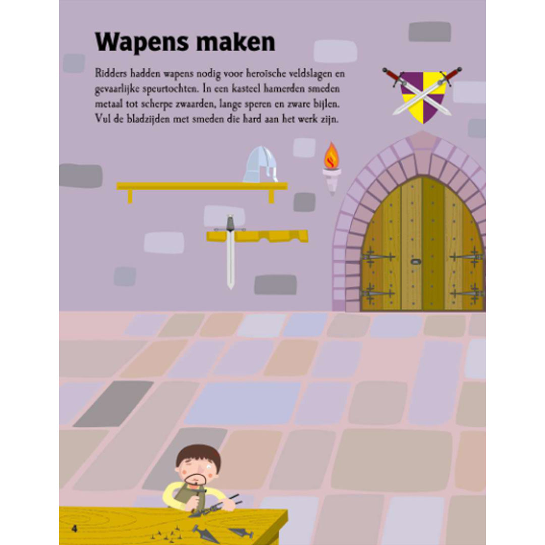 uitgeverij usborne stickerboek ridders en kastelen