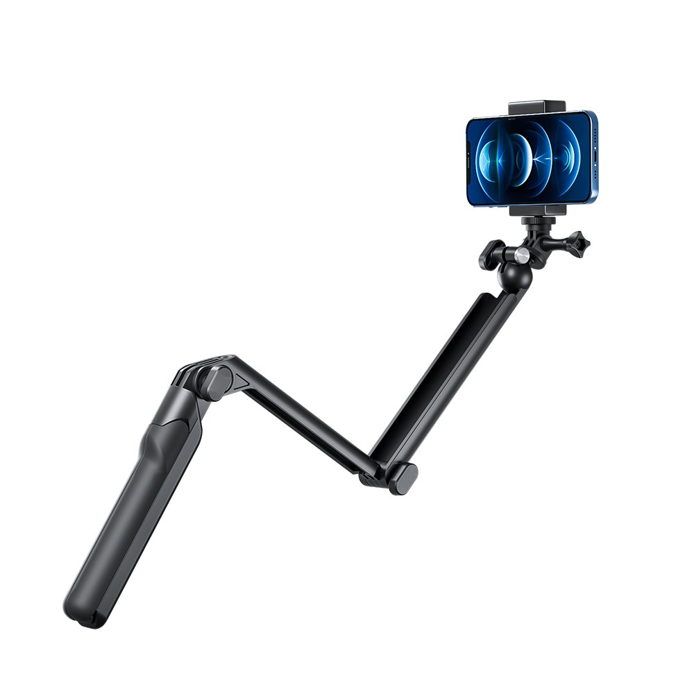 (54cm) 2 in 1 Universal Tripod und Selfie Stick Multi Mount für GoPro / Kameras mit 360° und Dreibein-Stativ - Schwarz