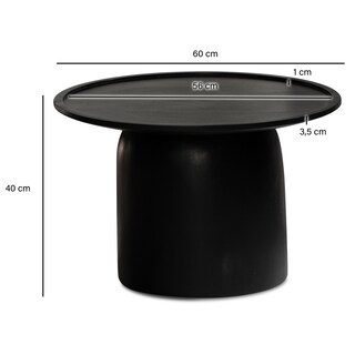 Couchtisch 60x40 cm Massivholz Mango schwarz