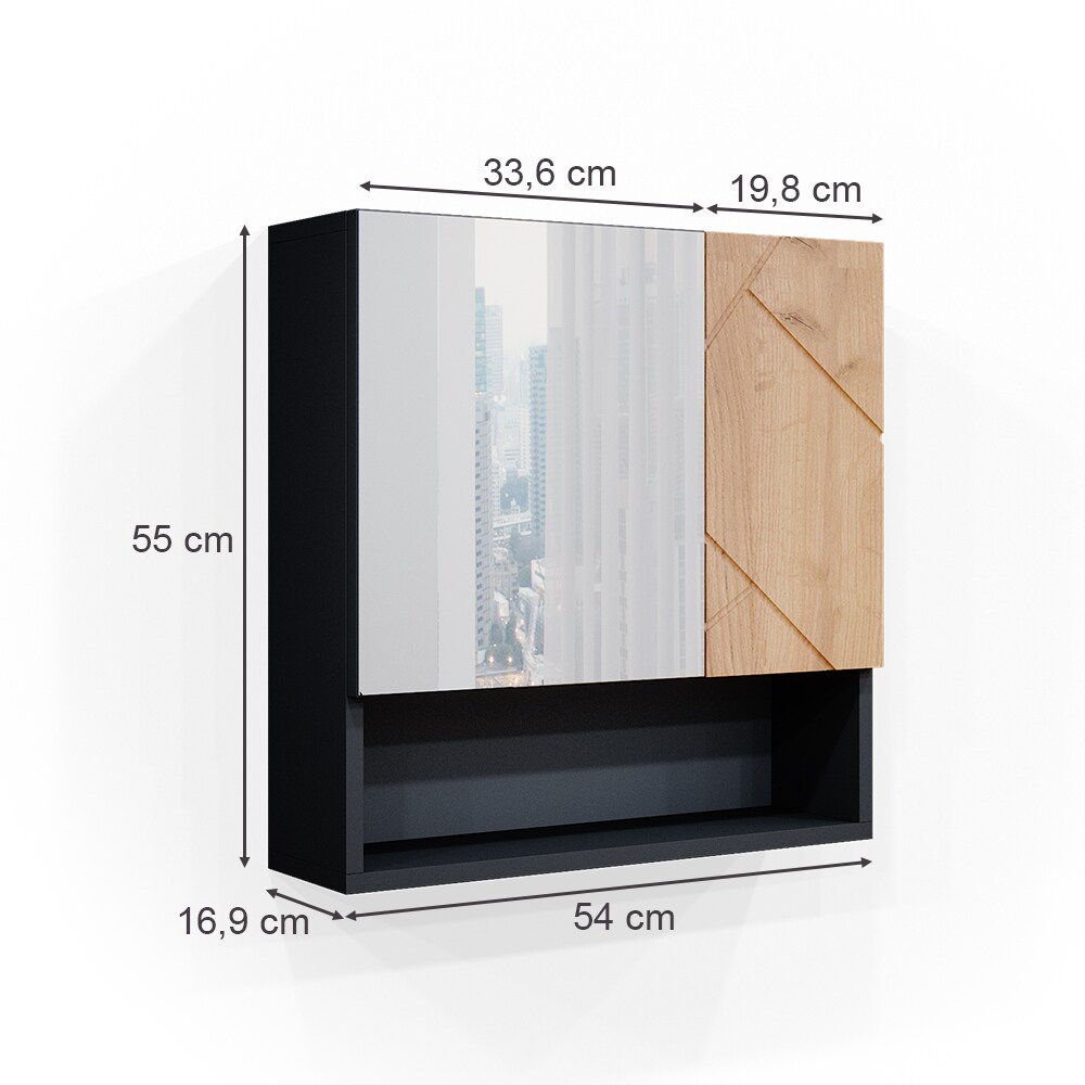 Vicco Spiegelschrank Badspiegel Wandspiegel Irma Spiegel Badezimmer Anthrazit