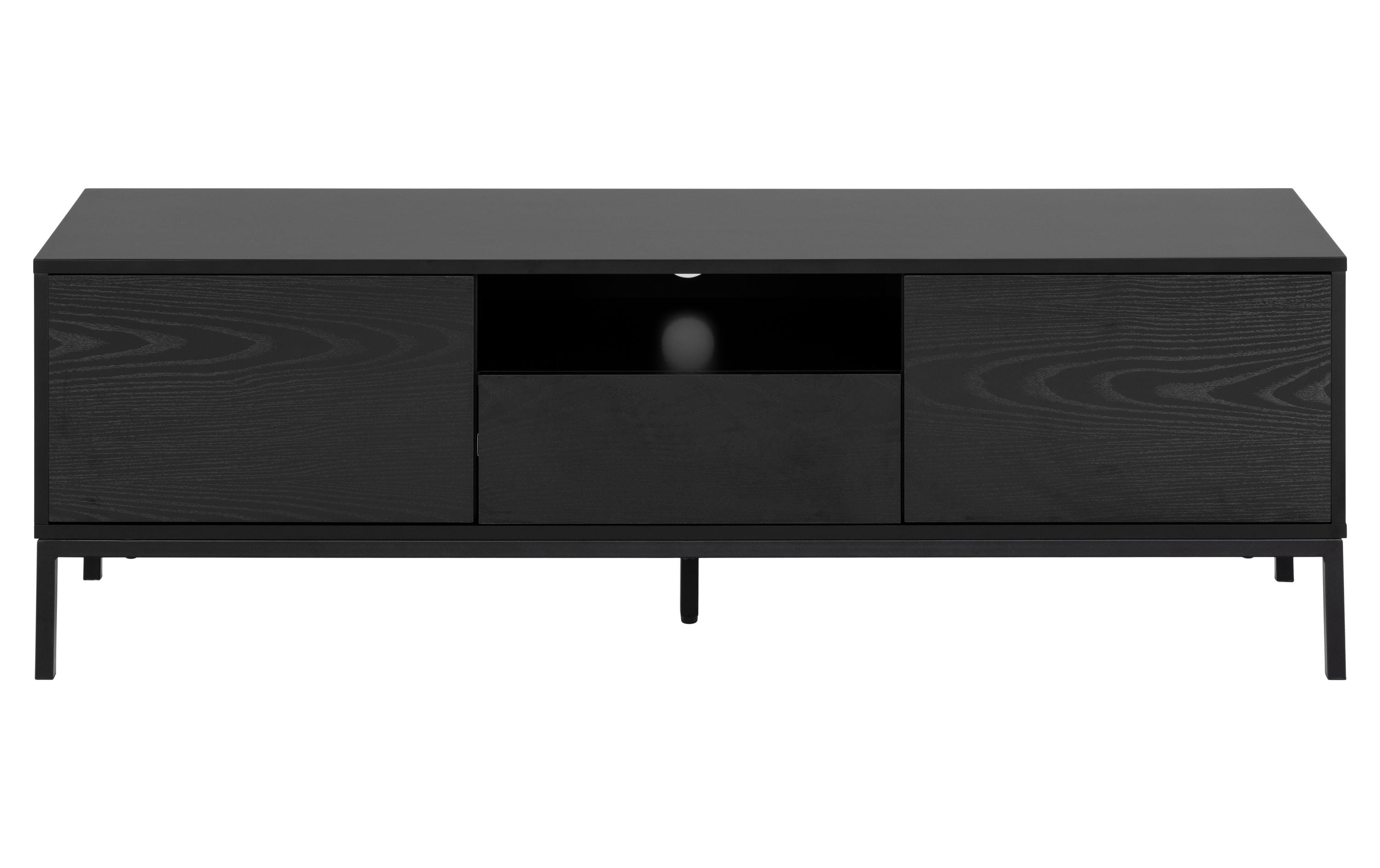 TV-Möbel Seaford 140 x 40 x 45 cm, Schwarz<br>TV-Kommode