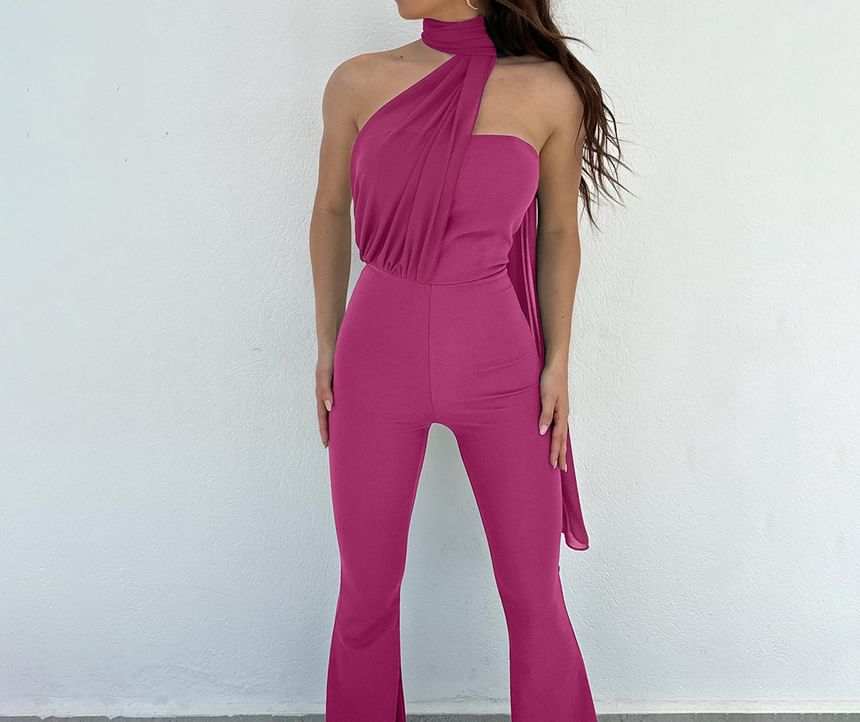 SugaSaurus - Strapless effen uitlopende jumpsuit