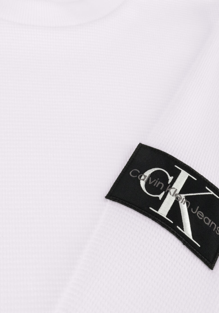 CALVIN KLEIN witte calvin klein trui badge waffle ls tee