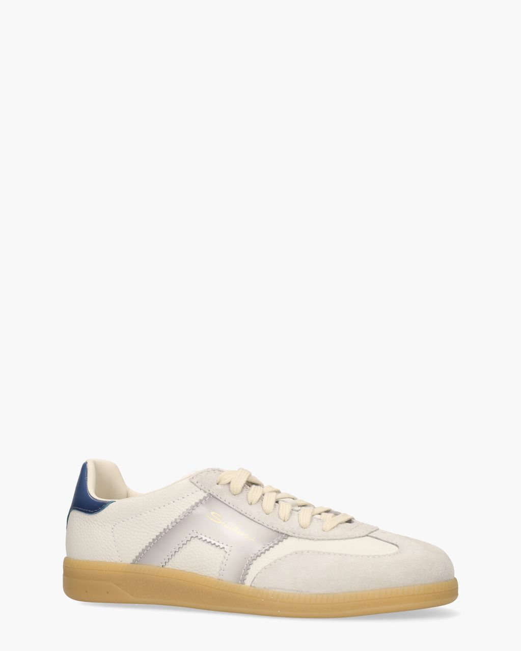 Santoni 21965 Off-White/Lichtgrijs/Blauw Herensneakers