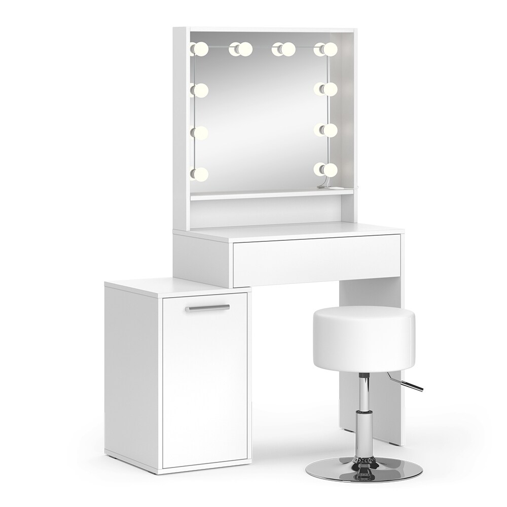 Vicco Schminktisch Altea 95 x 145 cm Weiß Frisiertisch Spiegel Hocker LED modern
