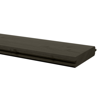 Blokhutprofiel grenenhout antraciet ca. 2,8 x 13,5 cm, lengte ca. 180 cm