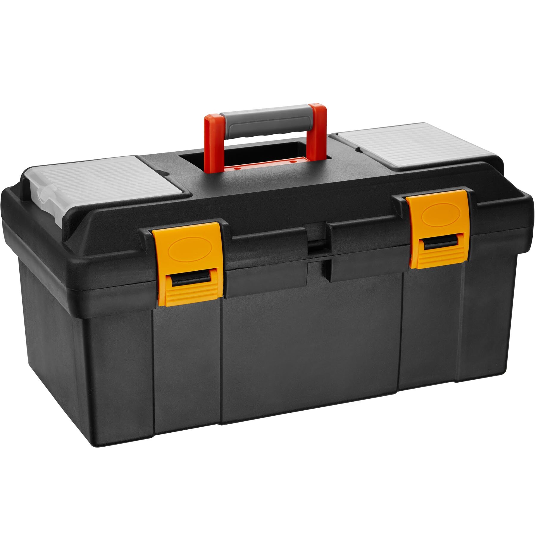 tectake® Werkzeugbox, aus robustem Kunststoff, 2 Kleinteileboxen auf der Oberseite, 51 x 28,5 x 24,5 cm