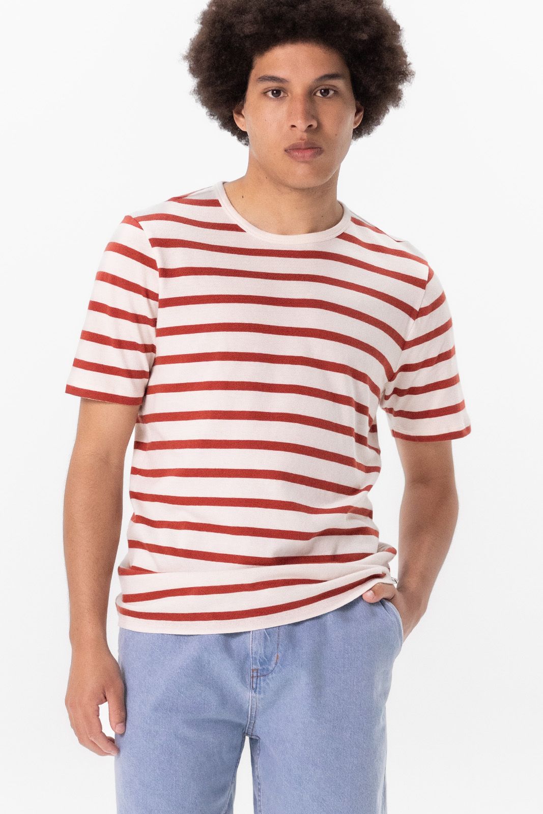 Donkerrood gestreept T-shirt